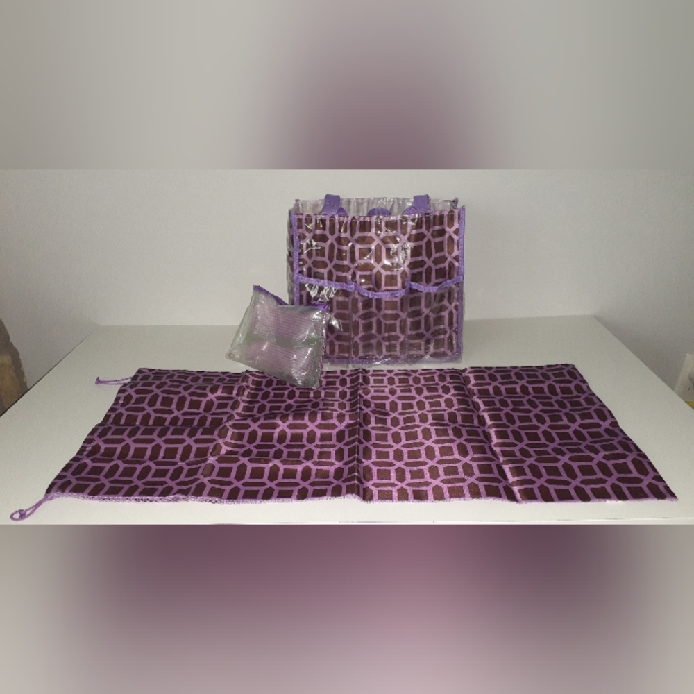 Purple Large Capacity Plastic Travel Shower Caddy